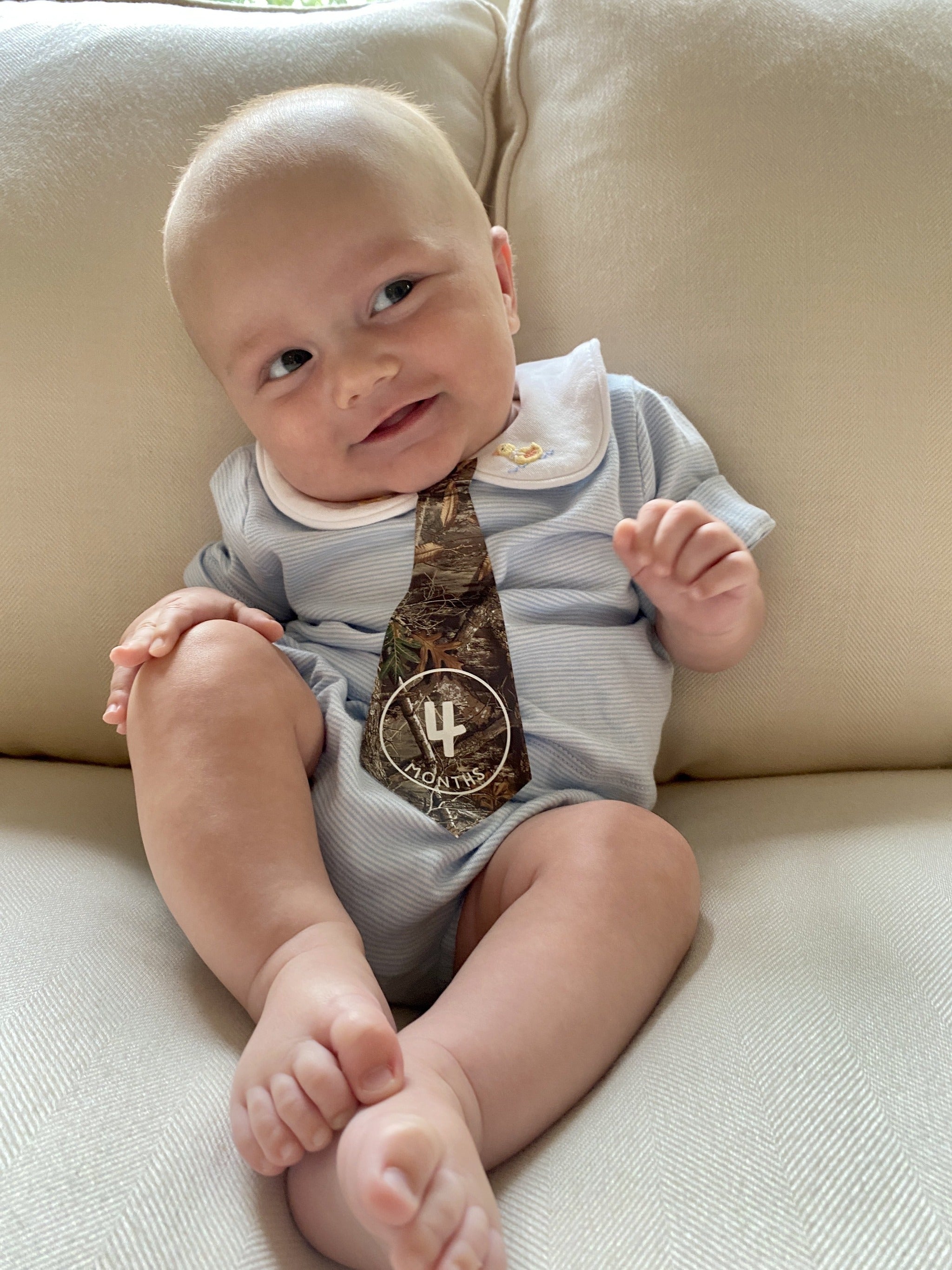 Tasty Tie Baby Boy Monthly Milestone Tie Stickers